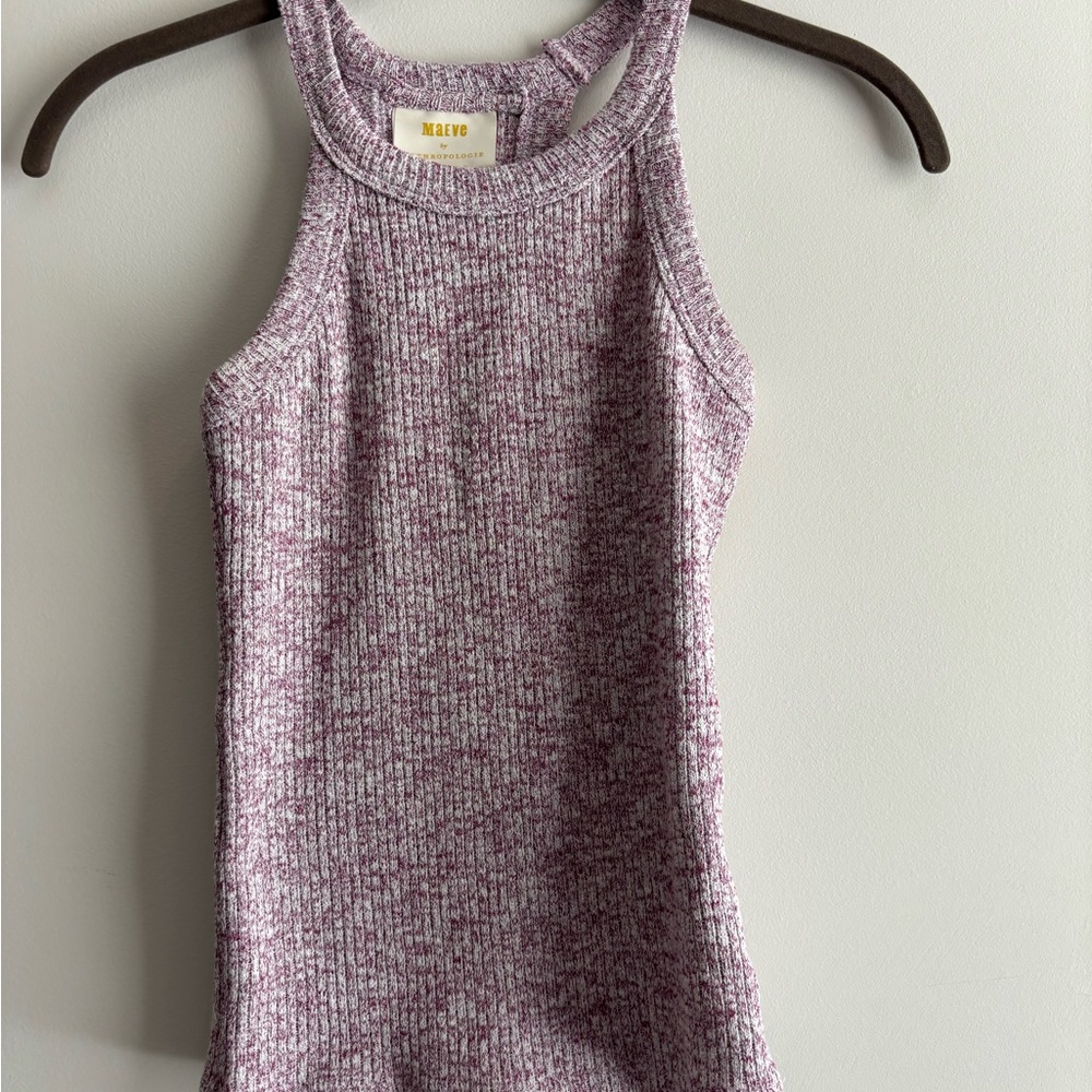 Anthropologie Ribbed Mauve Speckled Tank